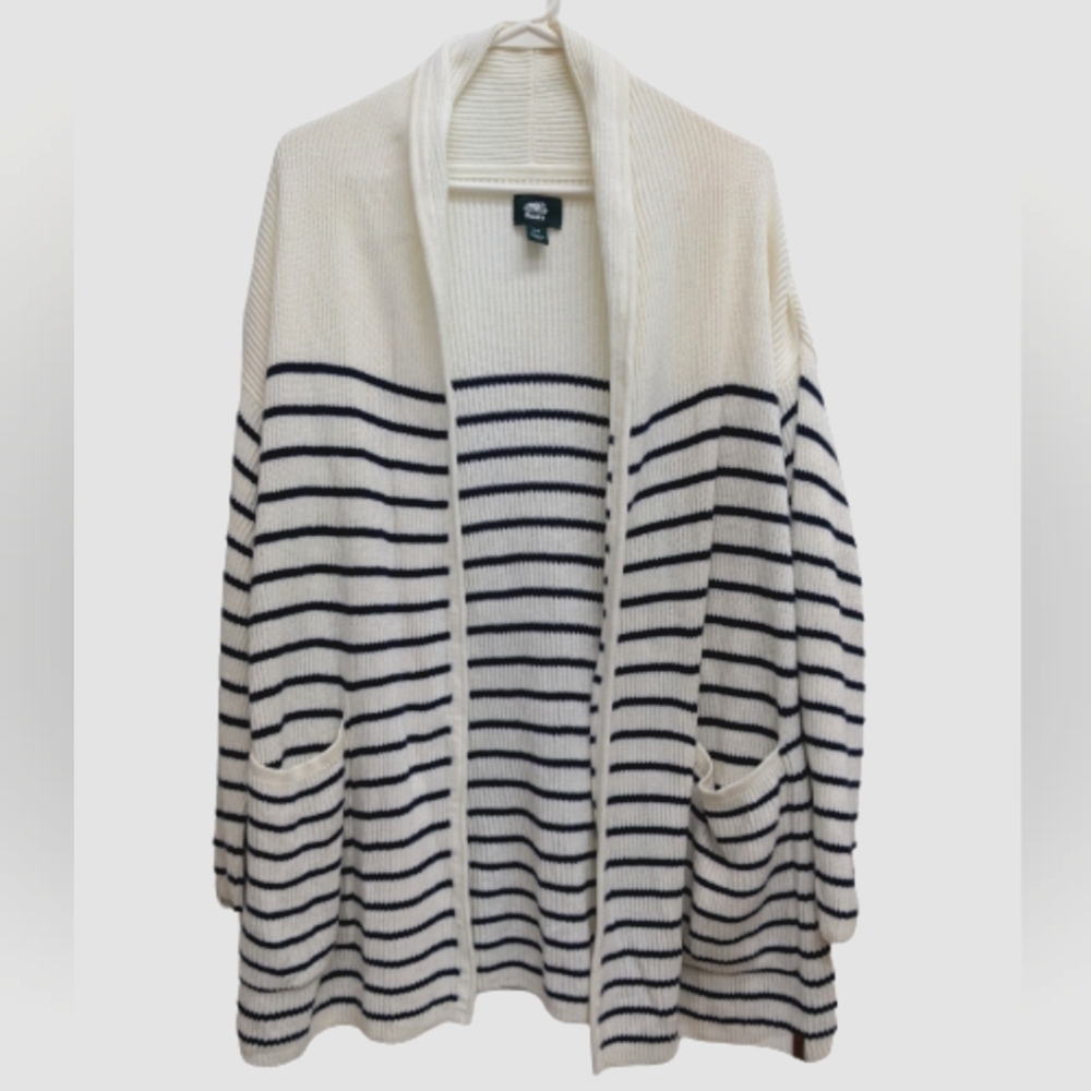 Roots women's stripe open front cardigan size S - Picture 2 of 13